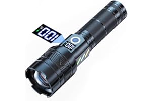 Banaone Torcia LED Potente, Professionale 300000 Lumens Torcia LED Ricaricabile USB, Torcia Tattica Zoomabile Con 5 Modalità, IPX6 Torcia Tattica Militare Per Campeggio Trekking Emergenza
