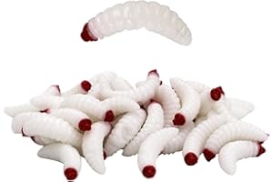 TOPHOMER 50 señuelos de pesca blandos, gusanos de silicona, gusanos de pan, lombrices de tierra, agua dulce y salada