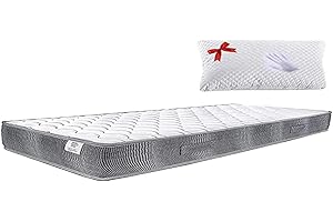 Farmarelax, Kit materasso singolo, 80x190, h19 cm, più cuscino memory in regalo, guanciale in omaggio, antibatterico, imbottitura in fibra ipoallergenica, 100% Made in Italy, Ecokit