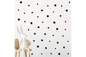 StickerDeen | Patrón de puntos de garabatos, decoración de forma de mural extraíble para guardería, arte de pared, ventana, muebles, calcomanías de vinilo de regalo | (paquete de 216) (negro)