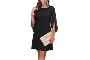 XFSRG Robe Femme en Mousseline Manches 3/4 d'Été Coupe Ample de Mariée Robes Élégant Bodycon pour Soirée Cocktail Party