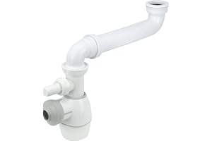 Wirquin 30723175 Siphon de lavabo déporté Tout en un, blanc