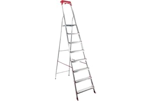 House Collection, Scala pieghevole, alluminio, 8 gradini, fai da te