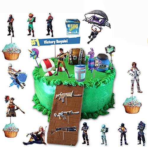 WELL BUY Video Games Cake Toppers [33 pcs] Suministros de Fiesta de cumpleaños para niños Cupcake Toppers Decoración - Video Games Suministros de Fiesta Decoraciones de Pastels