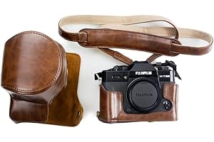 kinokoo Custodia per Fuji XT10 T20 XT30 XT30 II, Custodia protettiva in pelle PU Full Body per fotocamera Fuji X-T30 II X-T30 X-T20 X-T10 con obiettivo da 16-50 mm e 18-55 mm - con tracolla - Caffè
