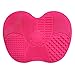 INHDBOX Silicone Makeup Brush Cleaning Mat Scrubbing Pad With 7 Separate Sucker Solid Adsorption(Random color)