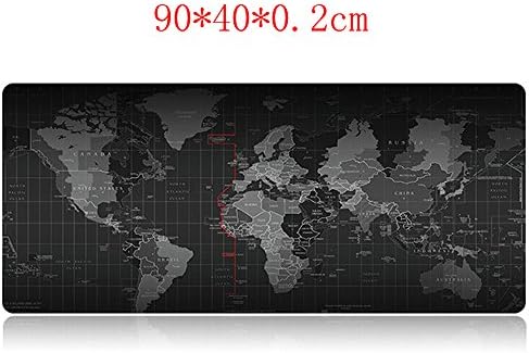 Extral Large Desk Mat, Aimetech Extended Gaming Mouse and Keyboard Pad with Anti-Slip Rubber Base 90*40*0.2cm, World Map