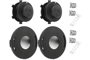 Daaxing Kit de cabezal y cubierta de desbrozadora, cabezal de carrete + tapa con resorte para recortadoras Stihl 25-2 FS 44 55 56 70 80 83 85 90 RX110/120/130 (2 juegos)