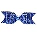 Girl's Shining Bowknot Spring Hair Clip Glitter Bow Barrette Hair Accessory (Sapphire Blue)