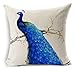 Produktbild Maniny Frische blaue Pfau Blume chinesische Baumwolle Leinen Sofa Kissen Auto Kissen, Sets von Kissen Geschenk Faser , 45*45cm