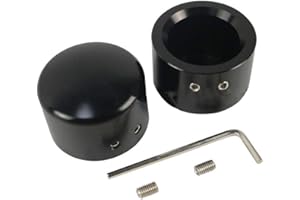 KingBra 2Pcs Black Chrome Front Axle Nut Cover Compatible with 2002-2011 VRSC 2007-later Softail 2008-later Touring and Trike 2008-later Dyna,2008-later XL
