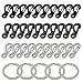 Price comparison product image 30 Pcs Mini SF Carabiner Clip Backpack Clasps Camping Hiking Spring Clip Hook Backpack Snap Clip Hook Light Metal Carabiner Clip Hook,(Black,Sliver,Gun Black) +5 Pcs Keyrings by mifengdaer