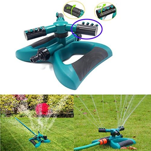 Culater® 360° Garden Lawn Circle Rotating Water Sprinkler 3 Nozzle Garden Hose Irrigation Tool