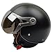 Produktbild DLD Motorrad Helm Open-Scooter Helm Imitation Air Force Pilot Helm Sicherheit Mode Persönlichkeit Retro für Männer Frauen (Farbe : Black, größe : XL)