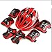 Produktbild NNJJGS Kinder 7 Stück Outdoor Helm Schutzausrüstung Set Roller Scooter Radfahren Skateboard Helm Knie- Und Ellbogenschützer Sicherheit Pad Schutzausrüstung Pads,Red-S3-6yearsold