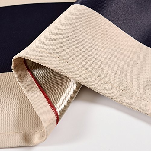Vorhang Gardine Blickdicht mit Ösen Verdunkelungsvorhang Dekoschal Beige Rot Schwarz Streifen Muster Deko für Wohnzimmer Schlafzimmer 140x245cm 2er - 8