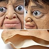 PartyCostume Deluxe Neuheit-Halloween-Kostüm-Party-Latex-menschliche Hauptmaske Masken Doppelkinn - 