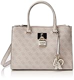  Guess Damen Downtown Cool Status Satchel Shopper, Mehrfarbig (Stone), 32.5x23x13 centimeters