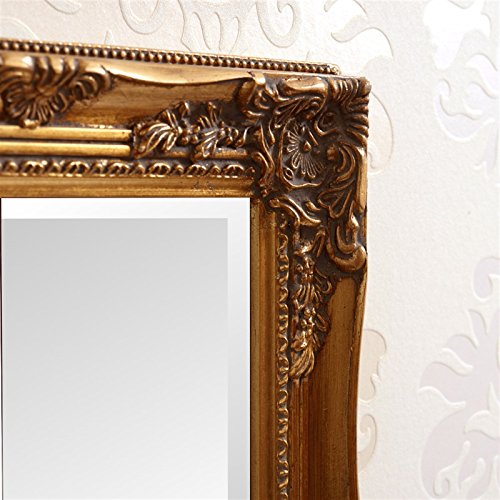 FACETTENSPIEGEL mit BAROCK HOLZRAHMEN 37x47cm von XTRADEFACTORY Wandspiegel Antik-Look gold - 2