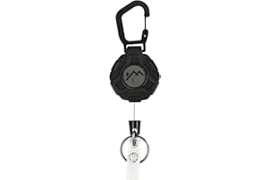 LTZGO Porte-clés Rétractable Enrouleur, Porte badge mousqueton robuste Yoyo, bobine de badge d'identité tactique avec cordon rétractable en acier de 70cm, porte-cartes clés, Traction 8.6 oz