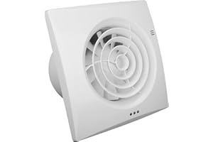 Fantronix Environment 100 mm Ventilador Extractor para Muro Techo con Válvula Antirretorno Ventilación Super Silencioso 25 dBA Impresionante Caudal de Aire - 97 m3/h (27 l/s) Extracción Baño – Blanco