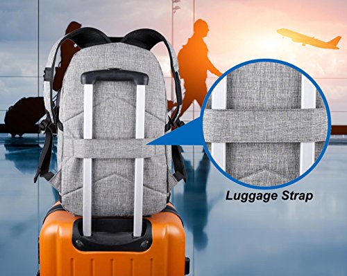 Domila Anti Diebstahl Business Laptop Rucksack mit USB-Ladeanschluss  wasserdichter Reiserucksack f  r M  nner und Frauen  grau 