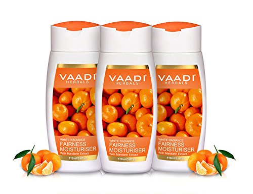 Value Pack of 3 White Radiance FAIRNESS Moisturizing-Moisturiser Lotion WITH MANDARIN EXTRACT - Anti-Aging, Anti-Wrinkle - Sulfate Free- All skin Type - For Women & Men 3 x 110 ML
