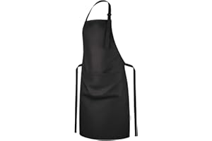 Viamart® Premium Kochschürze für Damen & Herren - Küchenschürze & Grillschürze BBQ - Verstellbar mit Langen Bändern & Schnalle - 3 Große Taschen - Waschbar 60°C