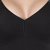 Stilltop-Stillshirt-Unterhemd für Damen zum Stillen, aus Baumwolle-Modal, integriertes Bustier mit Clip-Verschlüssen, Schwarz von HERZMUTTER (5400) - 3