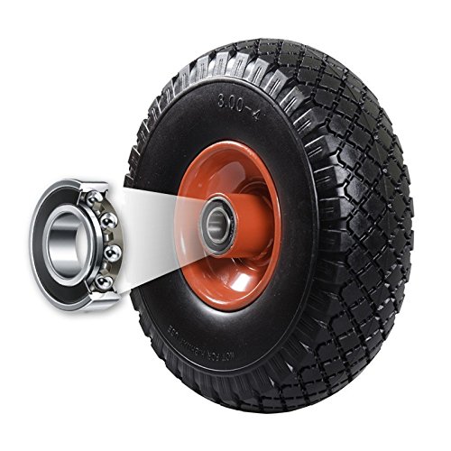 Pannensicheres Sackkarrenrad mit Kugellager PU Cross 260, 260x85x20 mm, Vollgummi, Ersatzrad Sackkarre, Stück:1 Rad - 4