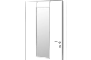 HOGAR Y MAS Espejo para Puerta Moderno Económico, Acabado Brillo de PVC, Cuerpo Entero, sin Agujeros - Hogar y Más - Plateado