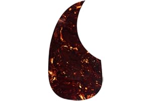 Musiclily Gaucher Oversize Forme Goutte Pickguard Guitare Acoustique Plaque Autocollant pour Martin D28 Style, Tortoise Shell