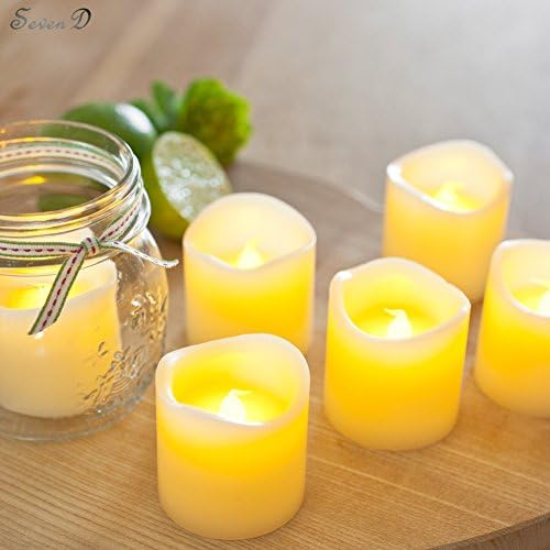 LED Candles, Smokeless and Unscented, Battery Operated Imitation Candle blinking, SevenD LED Tea Light for Weeding, Table, Gift, Outdoor (24 pcs)