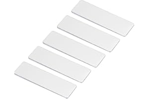 PATIKIL 2.73 x 0.78inch Engraved Badge Blanks,5pcs Metal Name Tags Kit Round Corners with Pin, Label Name Badge Custom Name Tag for Office,Business,Mirror Silver Tone