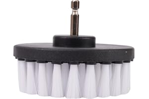 JAYRUIT Cepillo de taladro de 4 pulgadas, accesorio de cepillo de taladro suave blanco para limpieza eléctrica de alfombras, cuero y tapicería