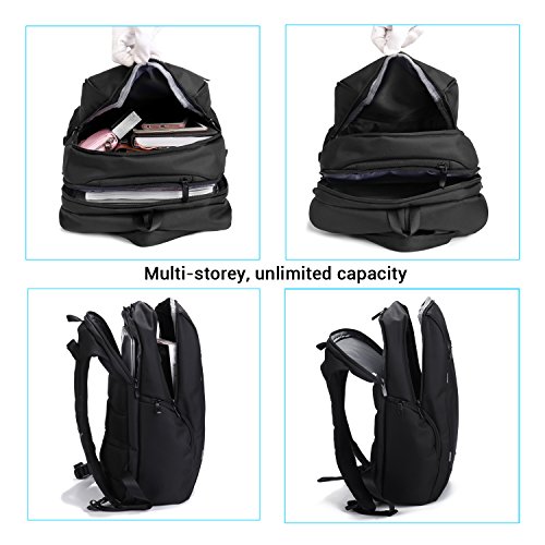 17 3 Zoll Laptop Rucksack mit USB Anschluss  Airkoul Wasserdichter Rucksack  Fasst Laptops und Notebooks bis zu 17 Zoll  Schwarz