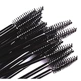 LIFECART 50pcs Disposable Eyelash Brushes Wands Mascara Applicator Makeup Brush Kits - Black