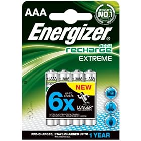 Energizer Paquet de 4 piles LR03 rechargeables 800 mAh