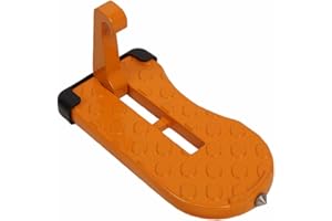 Eidoct Car Multi-Functional Latch Door Step, Foldable Car Roof Rack Step U Shaped Hook Pedal Foot Pegs, Glass Breaker Safety Hammer (Orange)