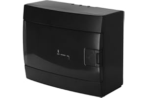 Quadro Elettrico da Parete 1 File per 8 Moduli 104,5x215,5x173,5 mm IP40 – Nero Scatola di Distribuzione in ABS – Centralino per Impianti Elettrici da Interno – Horoz Electric