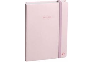 Quo Vadis - Agenda année scolaire - 2025-2026 - Eurotextagenda - Journalier - Multilingue - Pastel - Rose clair - 12 mois de août à juillet - 12x17 cm