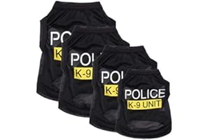 SMDARROY Haustier Hund Welpen Weste T-Shirt Polizei Anzug Cosplay Hund Kostüm schwarz