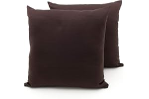 BIANCHERIAWEB Coppia Cuscini Arredo Imbottiti Tessuto Ottoman in Tinta Unita Colore Marrone 26 40x40 Marrone 26