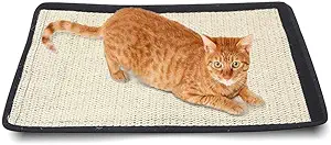 Pets Empire Sisal Mat, Sisal Mat for Cat with Magic Tape Durable Wall Mounted Scratching Pad Cardboard Scratcher Post Multifunctional for Cats to Rest Play.- 1 Piece Size : 50 x 40cm