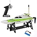 Price comparison product image deAO High Speed Remote Control Boat Full Channel 14Km/H & 25m Range 27mHz Powerful RC Racing Boat (GREEN)
