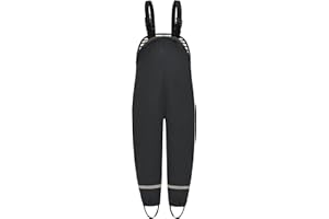 DAFENP Pantalon Impermeable para Niño Niña a Prueba de Viento Pantalón de Agua Trekking Prueba Sucia Pantalones de Barro Mono con Transpirable Forro Textil YK1335H-Black-92