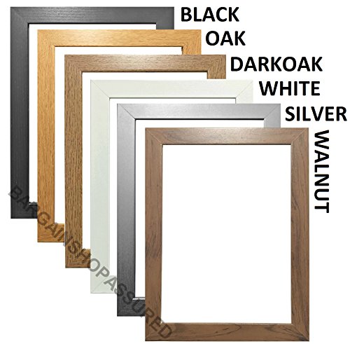 Bargain Shop Az MODERN STYLE SOLID WOODEN EFFECT PICTURE FRAMES PHOTO FRAMES POSTER FRAMES READY TO HANG OR TO STAND (A4 (CERTIFICATE SIZE), SILVER)