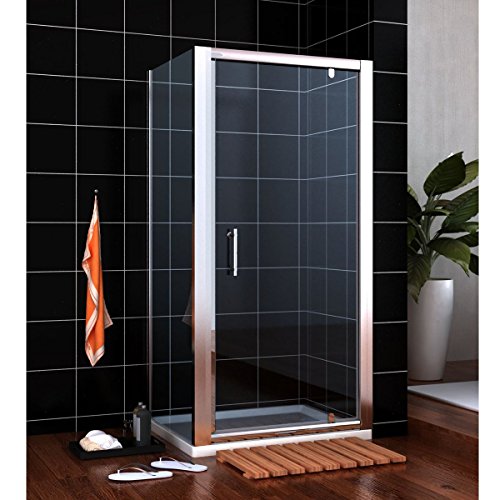 Preisvergleich Produktbild Duschkabine / Duschabtrennung aus Einscheiben-Sicherheitsglas eckdusche Drehpunkt Schwingtür + Seitenwand 80x70