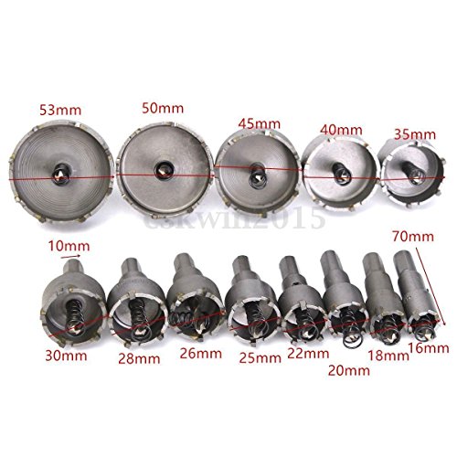 13Pcs 16mm-53mm Edelstahl Hartmetall Spitze TCT Metall Bohrer, Bohrloch Säge Set - 6