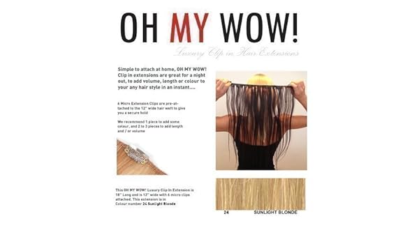 Oh My Wow Luxury Clip In Hair Extensions 18 Long Colour 24